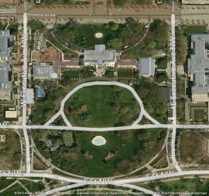 Aerial View of The White House - Captured Using A Screenshot Tool