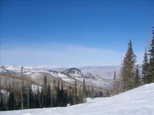 View of Utah mountains as land for sell in ski area