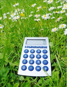 calculator in gras - omrekenen van sf naar acres